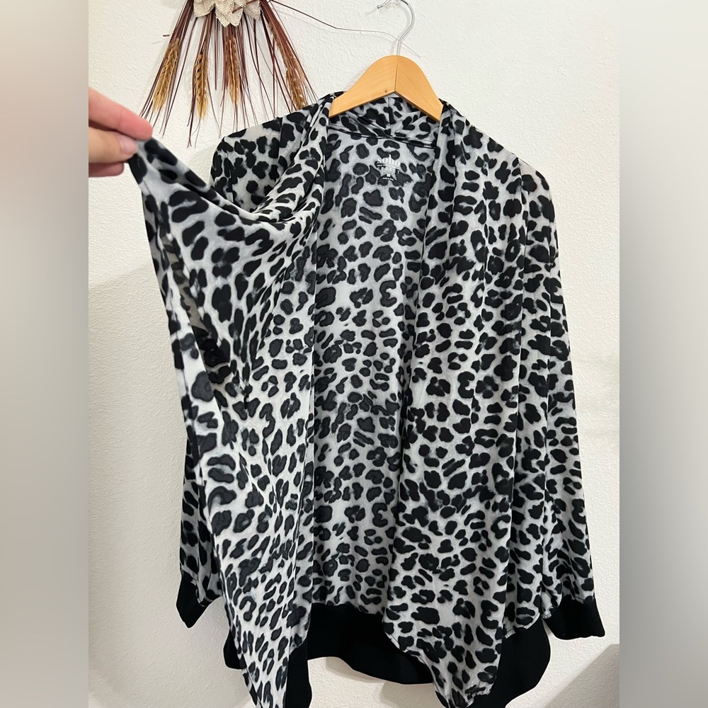 NY&CO Soho Animal Leopard Print Flyaway Jacket Size Medium NWT - Picture 4 of 8